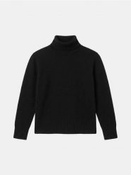 Sweter z golfem - czarny. Czarne swetry damskie Sinsay, l, bez wzorów, bez kołnierzyka, bez ramiączek, bez kaptura. Za 39.99 zł.