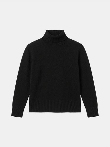 Sweter z golfem - czarny. Czarne swetry damskie Sinsay, l, bez wzorów, bez kołnierzyka, bez ramiączek, bez kaptura. Za 39.99 zł.