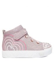 Skechers Sneakersy Heart Steps 314623N RSGD Różowe złoto. Czerwone buty sportowe dziewczęce Skechers, bez wzorów, z materiału, bez zapięcia. Za 129.99 zł.