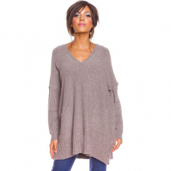 Sweter "Lolita" w kolorze szarobrązowym. Brązowe swetry damskie So Cachemire, z kaszmiru. W wyprzedaży za 186.95 zł.