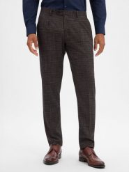 Finshley & Harding London spodnie z modułowego zestawu Mężczyźni Slim Fit brązowy|niebieski, 98. Brązowe eleganckie spodnie męskie Finshley & Harding London, m, bez wzorów. Za 349.95 zł.