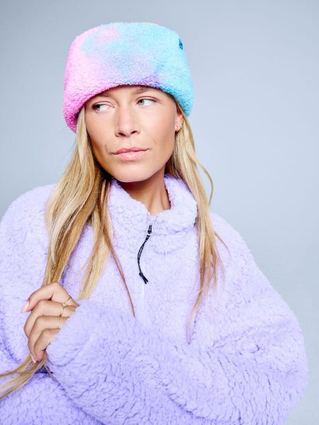 Czapka - Teddy Twist - Różowo-niebiesko-żółta. Niebieskie czapki i kapelusze męskie POEDERBAAS, bez wzorów, z materiału. Za 221.12 zł.