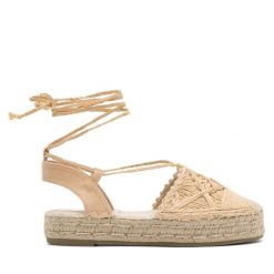 Espadryle DeeZee. Brązowe sandały damskie DeeZee, bez wzorów, bez obcasa, bez zapięcia. Za 59.99 zł.