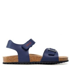 Sandały Geox. Niebieskie sandały chłopięce Geox, bez zapięcia. Za 229.99 zł.