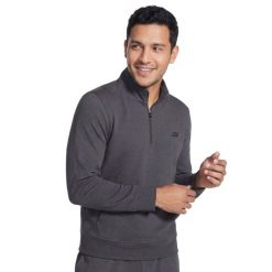 Bluza dresowa sportowa męska Weekend Easy ¼ Zip. Czarne bluzy męskie Skechers, m, bez wzorów, z dresówki, bez kaptura, trekkingowe. Za 259.99 zł.