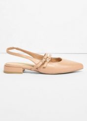 Baleriny z odkrytymi piętami Marco Tozzi. Brązowe baleriny damskie bonprix, bez wzorów, eleganckie, bez obcasa. Za 104.99 zł.