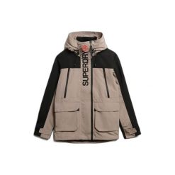Windbreaker Superdry. Brązowe kurtki męskie Superdry., bez wzorów, z softshellu, trekkingowe. Za 585.20 zł.