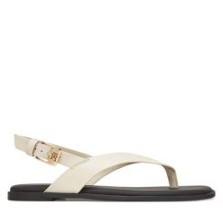 Sandały Tommy Hilfiger. Sandały damskie Tommy Hilfiger, bez wzorów, bez obcasa, na płaskiej podeszwie, bez zapięcia. Za 299.99 zł.