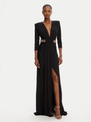 Babylon Sukienka wieczorowa S00862 Czarny Regular Fit. Czarne sukienki damskie Babylon, s, bez wzorów, z syntetyku, wizytowe, bez kołnierzyka, bez ramiączek. Za 1,859.00 zł.