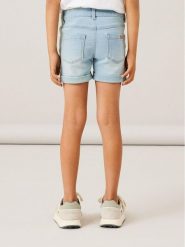 NAME IT Szorty jeansowe 13212184 Błękitny Slim Fit. Niebieskie spodenki dla dziewczynek Name it, bez wzorów, z bawełny. Za 69.99 zł.