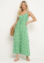 Zielona Wiskozowa Sukienka z Kopertowym Dekoltem na Regulowanych Ramiączkach ze Ściągaczem Dimarla. Zielone sukienki damskie Born2be, na co dzień, m, bez wzorów, z wiskozy, eleganckie, bez kołnierzyka, bez ramiączek, maxi, kopertowe. Za 79.99 zł.