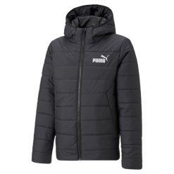 Młodzieżowa ocieplana kurtka Essentials PUMA Black. Czarna kurtki i płaszcze dla chłopców Puma, na jesień, m, bez wzorów, z gumy, klasyczne, z kapturem. Za 201.99 zł.