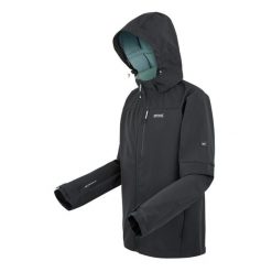 Kurtka turystyczna softshell Regatta Arana. Zielone kurtki męskie Regatta, m, bez wzorów, z materiału, z kapturem. Za 149.99 zł.