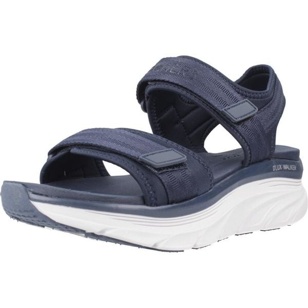 Sandały SKECHERS DLUX WALKER ADORE Niebieski. Niebieskie sandały damskie Skechers, bez wzorów, z tkaniny, bez obcasa, bez zapięcia. Za 252.99 zł.