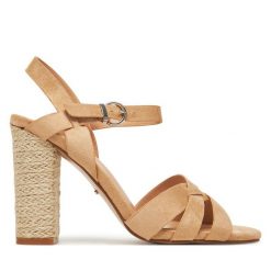 Espadryle DeeZee. Brązowe sandały damskie DeeZee, bez wzorów, bez obcasa, bez zapięcia. Za 139.99 zł.