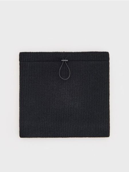 Komin ze ściągaczem - czarny. Czarne szaliki męskie Reserved, bez wzorów. Za 79.99 zł.