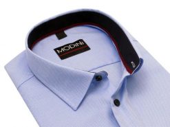 Błękitna koszula męska Modini z długim rękawem - REGULAR DD20. Niebieskie koszule męskie Modini Moda Męska, m, bez wzorów, z bawełny, casualowe, bez kołnierzyka, bez ramiączek. W wyprzedaży za 157.50 zł.