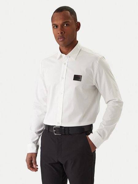 HUGO Koszula Emero 50555786 Biały Regular Fit. Białe koszule męskie Hugo, m, bez wzorów, bez kołnierzyka, bez ramiączek. Za 499.99 zł.