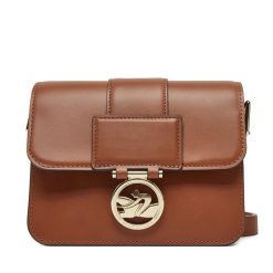 Torebka Longchamp. Brązowe listonoszki damskie Longchamp, bez wzorów, bez dodatków. Za 1,959.00 zł.