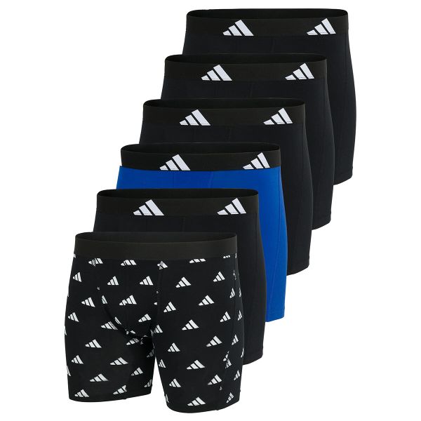 Bokserki Active Flex Cotton 6 pak. Niebieskie bokserki męskie Adidas, m, bez wzorów, z bawełny. Za 338.00 zł.