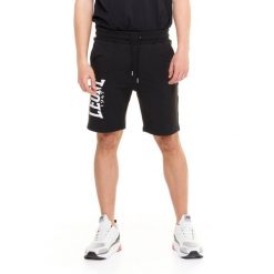 Bluza z bawełna z sznurek regulacyjny na co dzień. Czarne bluzy męskie LEONE 1947 APPAREL, bez wzorów, z bawełny, bez kaptura. Za 116.20 zł.