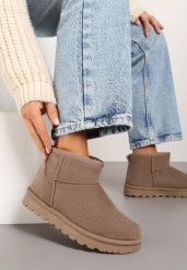 Ciemnobeżowe Płaskie Klasyczne Śniegowce z Ociepleniem Emiriellea. Brązowe śniegowce i trapery damskie Born2be, z jeansu. Za 79.99 zł.