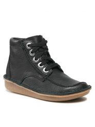 Clarks Trzewiki Funny Cedar 261738844 Czarny. Czarne botki damskie Clarks, ze skóry, bez obcasa, na płaskiej podeszwie, bez zapięcia. Za 499.99 zł.