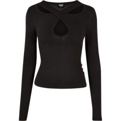 Bluzka Z Długim Rękawem Z Wycięciem Pod Szyją Dla Pań I Panów. Czarne t-shirty damskie Urban Classics, xl, bez wzorów, sportowe, bez kołnierzyka. Za 88.99 zł.