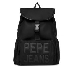 Plecak Pepe Jeans. Czarne plecaki damskie Pepe Jeans, bez wzorów, z jeansu. Za 349.99 zł.
