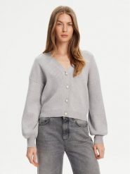 Guess Kardigan W5YR07 Z2ZK2 Szary Relaxed Fit. Szare kardigany damskie Guess, xs, z aplikacjami, z wiskozy. Za 319.99 zł.