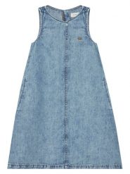 Calvin Klein Jeans Sukienka jeansowa LVCKSJH10G Niebieski Regular Fit. Niebieskie sukienki dla dziewczynek Calvin Klein Jeans, bez wzorów, z bawełny, bez ramiączek. Za 329.99 zł.