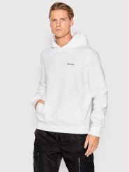 Calvin Klein Bluza Micro Logo K10K109927 Biały Regular Fit. Białe bluzy męskie Calvin Klein, l, bez wzorów, z bawełny, bez kaptura. Za 389.99 zł.