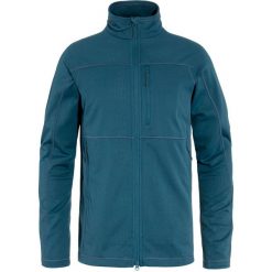 Bluza turystyczna męska Fjallraven Abisko Lite Fleece Jacket polarowa. Niebieskie bluzy męskie Fjällräven, na wiosnę, l, z aplikacjami, z materiału, bez kaptura. Za 672.10 zł.