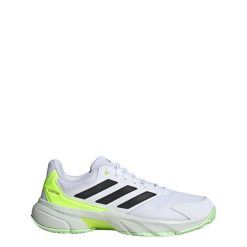 Buty CourtJam Control 3 Tennis. Białe buty sportowe męskie Adidas, bez wzorów, z materiału, tenisowe. Za 419.00 zł.
