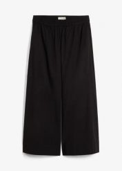 Szerokie spodnie culotte z czystej bawełny. Zielone spodnie materiałowe damskie bonprix, bez wzorów, z bawełny. Za 122.99 zł.