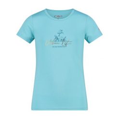 Koszulka dla dziewczynki CMP. Niebieskie t-shirty i topy dla dziewczynek CMP, bez wzorów, z materiału, bez ramiączek. Za 148.00 zł.