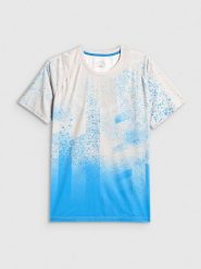 4F Koszulka do biegania szybkoschnąca męska - szara L. Szare koszulki sportowe męskie 4f, l, bez wzorów, z dzianiny, bez kołnierzyka. Za 129.99 zł.