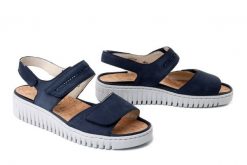 WALDLAUFER 630001 162 217 K-Valerie marine, sandały damskie. Niebieskie sandały damskie Waldläufer, bez wzorów, bez obcasa, bez zapięcia. Za 494.90 zł.