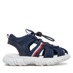 Sandały Tommy Hilfiger. Niebieskie sandały chłopięce Tommy Hilfiger, bez zapięcia. Za 179.99 zł.