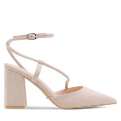 Czółenka DeeZee. Brązowe czółenka damskie DeeZee, bez wzorów, bez obcasa, bez zapięcia. Za 129.99 zł.