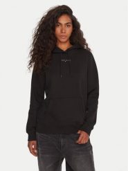 Tommy Jeans Bluza Linear DW0DW21963 Czarny Regular Fit. Czarne bluzy damskie Tommy Jeans, xs, bez wzorów, z bawełny, bez kaptura. Za 299.99 zł.