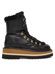 Bogner Botki Saas Fee 1 A 22544153 Czarny. Czarne botki damskie Bogner, ze skóry, bez obcasa, na płaskiej podeszwie, bez zapięcia. Za 2,439.00 zł.