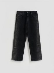 Jeansy baggy z efektem sprania - szary. Szare jeansy męskie Reserved. Za 159.99 zł.