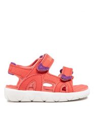 Timberland Sandały Perkins Row TB0A2D3C8011 Czerwony. Czerwone sandały dziewczęce Timberland, ze skóry, bez zapięcia. Za 179.99 zł.