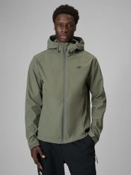 4F Kurtka softshell wiatroodporna membrana 5000 męska - khaki 3XL. Brązowe kurtki męskie 4f, m, bez wzorów, z softshellu, bez kaptura. Za 299.99 zł.