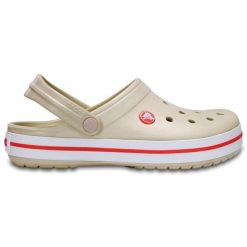 Chodaki Crocs Crocband. Białe klapki damskie Crocs, bez wzorów. W wyprzedaży za 219.00 zł.