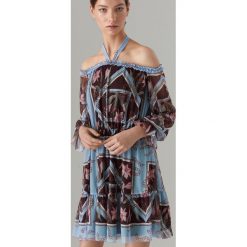 Szyfonowa sukienka open shoulder - Brązowy. Sukienki damskie marki Mohito. Za 129.99 zł.