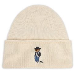 Czapka Polo Ralph Lauren. Białe czapki i kapelusze męskie Polo Ralph Lauren, na zimę, bez wzorów. Za 419.99 zł.