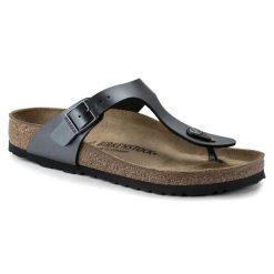 Japonki damskie Birkenstock Gizeh BF. Szare klapki damskie Birkenstock, bez wzorów, eleganckie, bez obcasa. Za 289.99 zł.