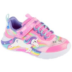 Buty sportowe Sneakersy dziewczęce, Unicorn Chaser. Czerwone buty sportowe dziewczęce Skechers, bez wzorów, z syntetyku, bez zapięcia, trekkingowe. Za 269.99 zł.